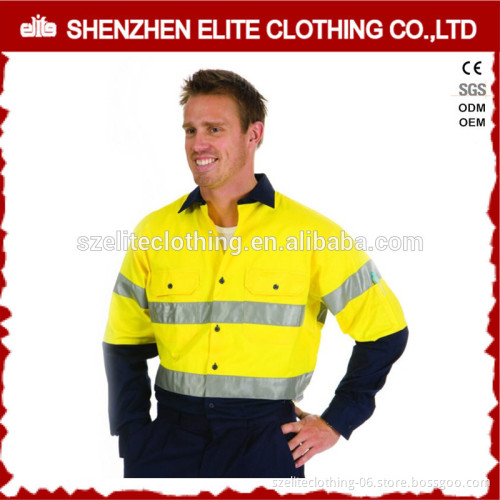 men 3m reflective breathable safety two pocket work shirts